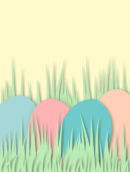 Pastel diseño de Pascua minimalista de color con huevos de Pascua de colores un —  Fotos de Stock