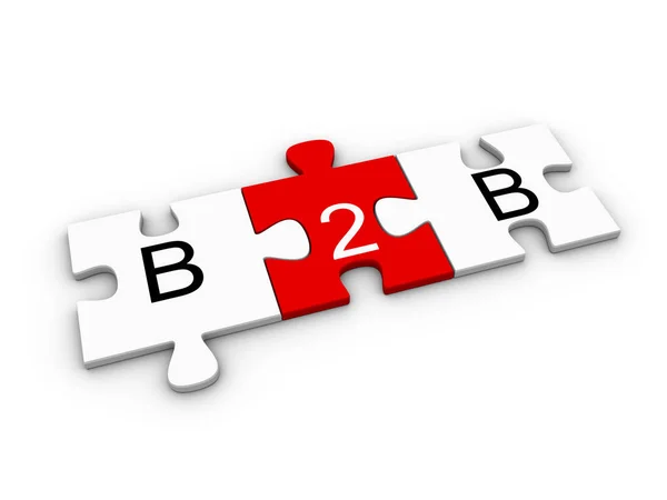 B2B, business to business, concept de ji rouge et blanc connecté — Photo