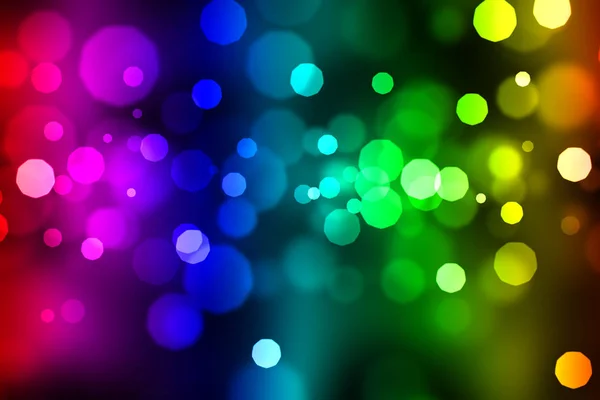 Regenboog gekleurde abstracte licht glanzende intreepupil bokeh achtergrond — Stockfoto