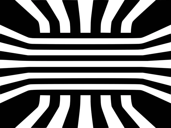 Abstrakter schwarz-weiß gestreifter geometrischer Würfelraum — Stockfoto