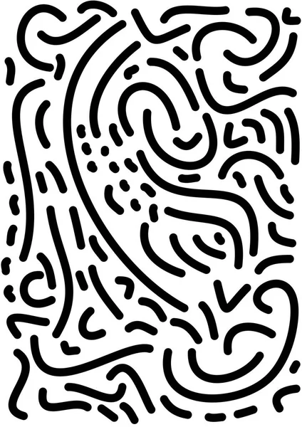 Abstrato moderno preto e branco doodle memphis estilo padrão — Fotografia de Stock