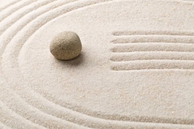 Zen kum ve taş Bahçe komisyonlu çizgileri ve eğrileri. Simplicit