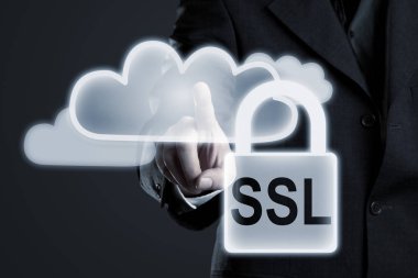Ağ serv bulut için işadamı ssl güvenli bağlantıyı etkinleştirme