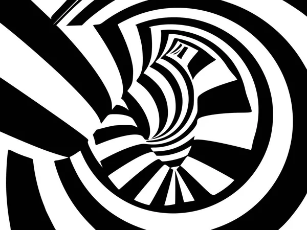 Abstracto blanco y negro rayas ilusión óptica tridimensional formas patrón —  Fotos de Stock