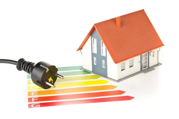 Étiquettes européennes de classification énergétique avec cordon d'alimentation — Photo