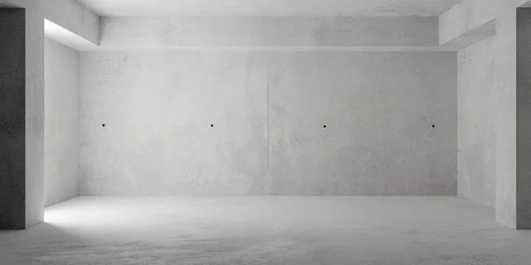 Abstraktní prázdná, moderní betonová místnost s pilíři — Stock fotografie