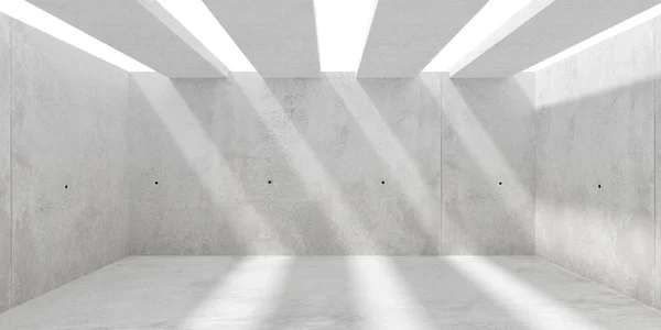 Abstraktní prázdná, moderní betonová místnost se stropním světlíkem — Stock fotografie