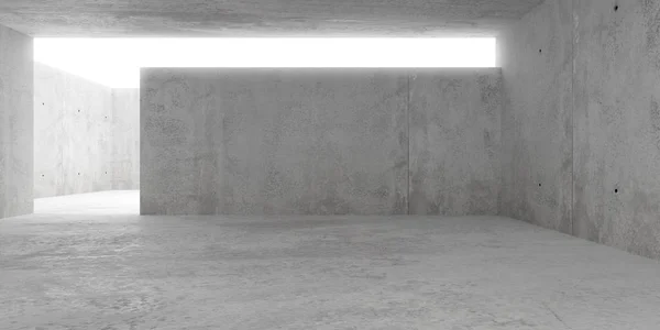 Abstrakter, leerer, moderner Betonraum mit Beleuchtung von außen — Stockfoto