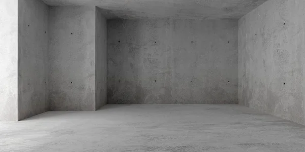 Abstrait Vide Salle Béton Moderne Avec Éclairage Indirect Paroi Latérale — Photo