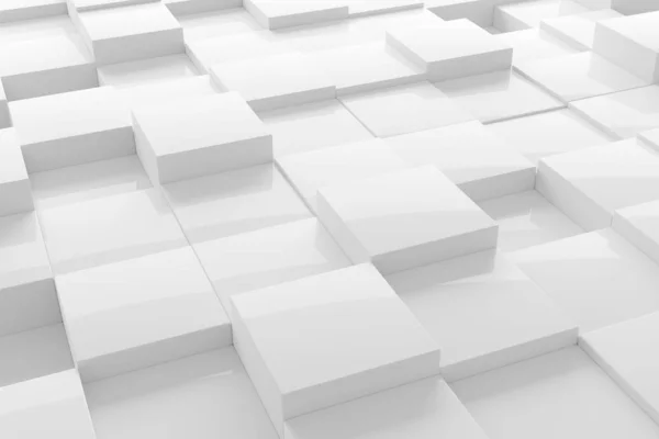 Fehér Modern Fényes Absztrakt Geometriai Kocka Tömb Minta Háttér Illusztráció — Stock Fotó