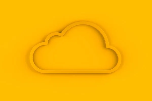 Gelbe Wolkenform Mit Schatten Und Kopierraum Auf Gelbem Hintergrund Technologie — Stockfoto