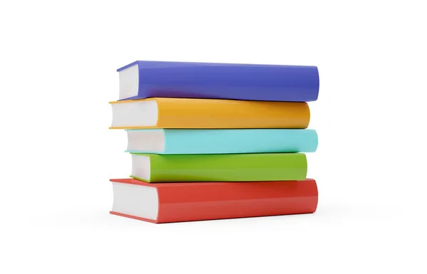 Livros Capa Dura Azul Vermelha Verde Amarela Com Capas Branco — Fotografia de Stock