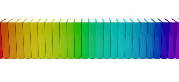 Colorido Arco Íris Colorido Capa Dura Livros Linha Com Capas — Fotografia de Stock