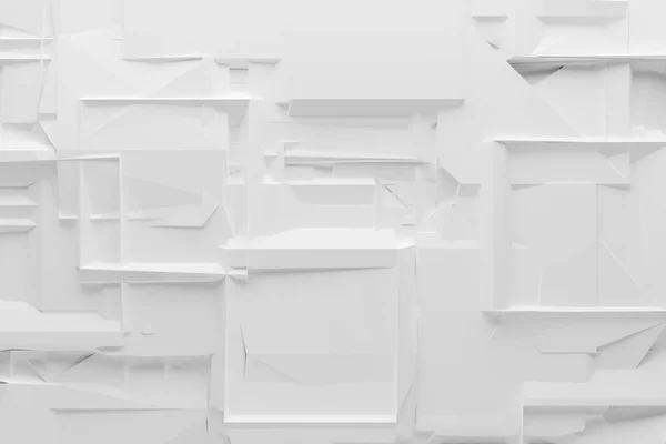 Abstrakt Kaotisk Vit Mörk Geometrisk Kub Formad Bakgrund Illustration — Stockfoto
