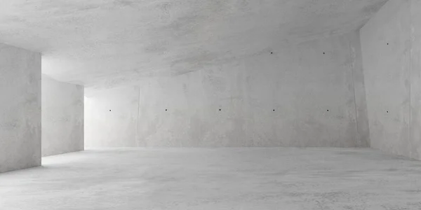 抽象的な空の 左とラフフロアからのインレットライト付き現代的なコンクリート壁の部屋 産業インテリア背景テンプレート 3Dイラスト — ストック写真