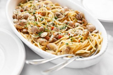 İstiridye spagetti, tipik bir Akdeniz yemekleri