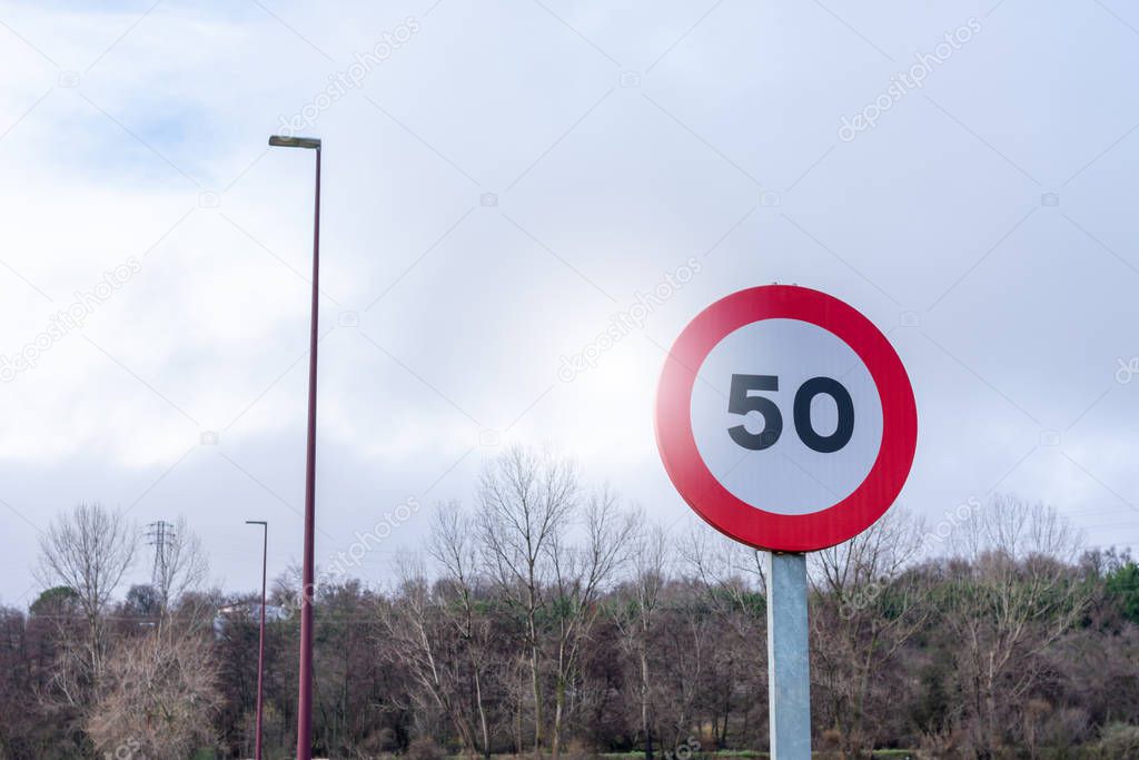 speed limit traffic signal at 50km per hour