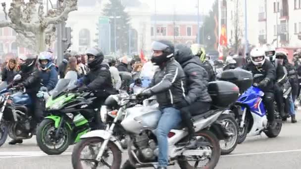 Valladolid Hiszpania Stycznia 2020 Spotkanie Motocyklowe Pingwiny — Wideo stockowe