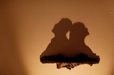 Dubai, UAE, April 2019 Reflection of objects on the wall in the form of a shadow in the old city of Dubai