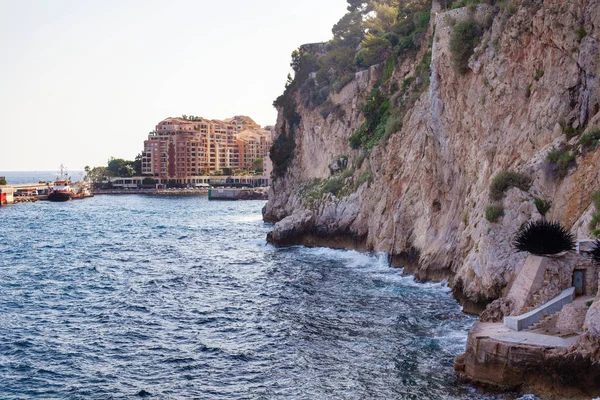 Hoge Kliffen en Maritiem Museum in Monaco — Stockfoto