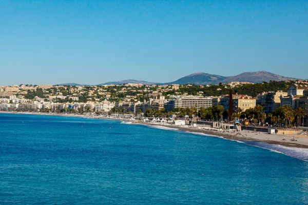 Vista panorámica de la ciudad y la costa de Niza, Francia —  Fotos de Stock