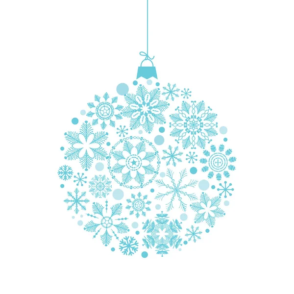 Christmas ball made of snowflakes isolated white background — Free Stock Photo