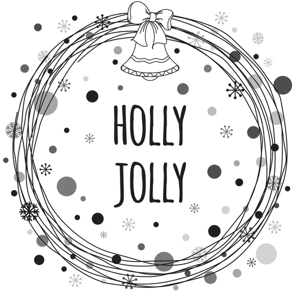 Holly Jolly Citação tipografia Banner Design — Vetor de Stock