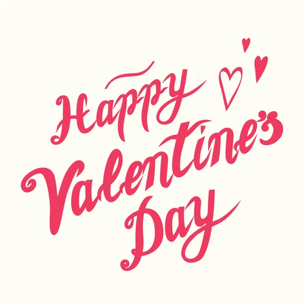 Scritto a mano romantico Felice San Valentino carta calligrafica — Vettoriale Stock