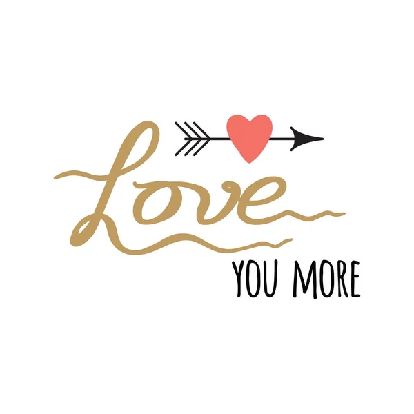 Cita inspiradora de amor dibujada a mano, estilo de letras caligráficas hechas en oro y colores negros — Vector de stock