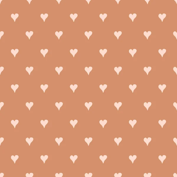 Patrón sin costuras de papel romántico con adorno de corazones en colores café — Vector de stock