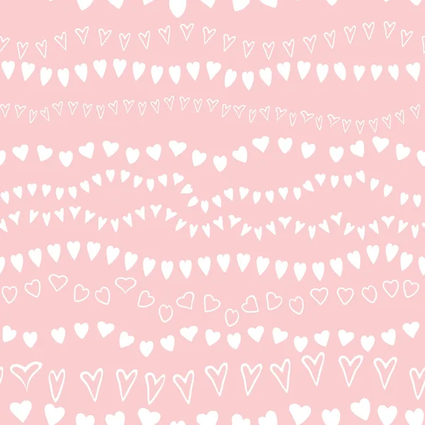 Pink seamless pattern heart geometric pink ornamental background baby shower sweet girl background — Stock Vector