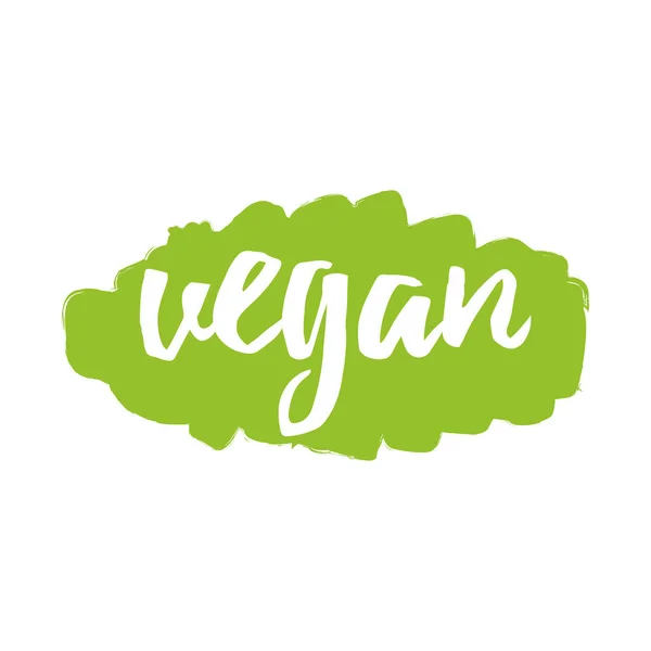 Ilustración Vectorial Diseño Alimentos Vegano Punto Verde Letras Manuscritas Para — Vector de stock