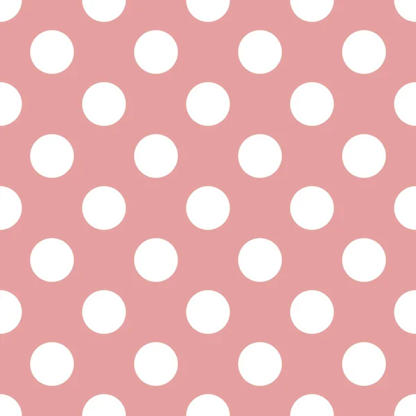 Padrão sem costura rosa polka dot fundo Coral geométrico retro infinito fundo Vector círculo elementos redondos formas —  Vetores de Stock