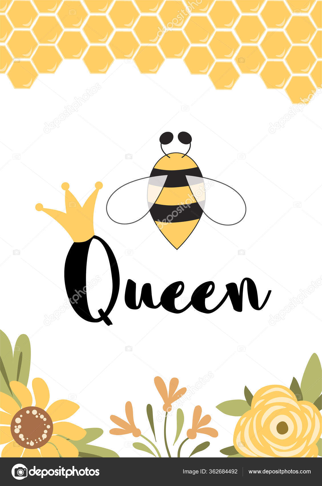 Bee Queen Slogan Cute Text Yellow Card Honeycomb Flowers Love Stock Vector Image By C Tkuzminka Bee Queen Slogan Cute Text Yellow Card Honeycomb Flowers Love Stock Vector Image By C Tkuzminka
