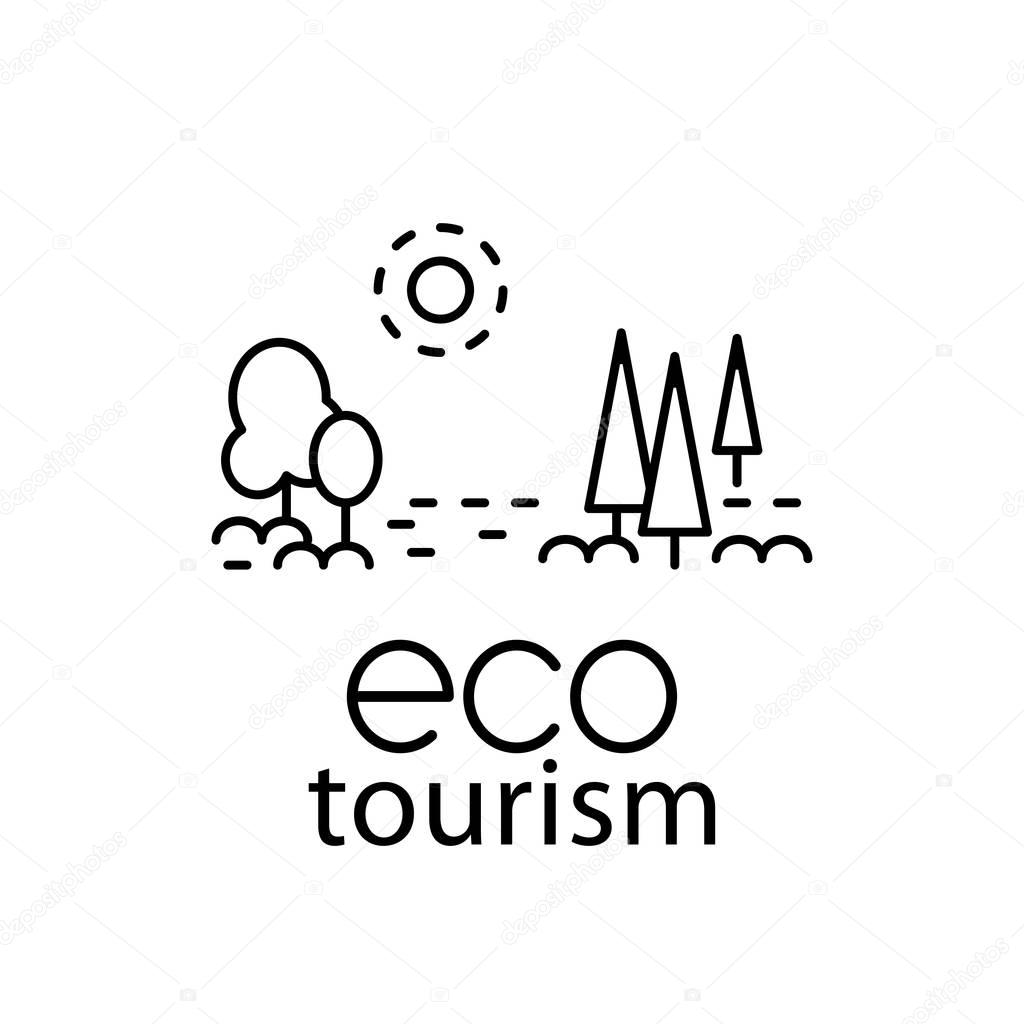 Eco tourism modern line style logo for travel industr