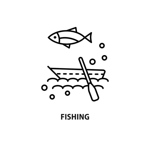 Vector logo for fishing tourism isolated on white — Stock Vector