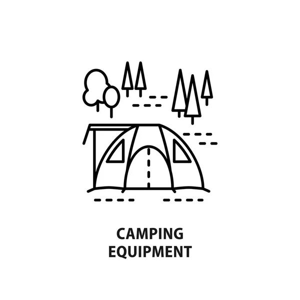 Logotipo vectorial con carpa turística aislada en blanco — Archivo Imágenes Vectoriales