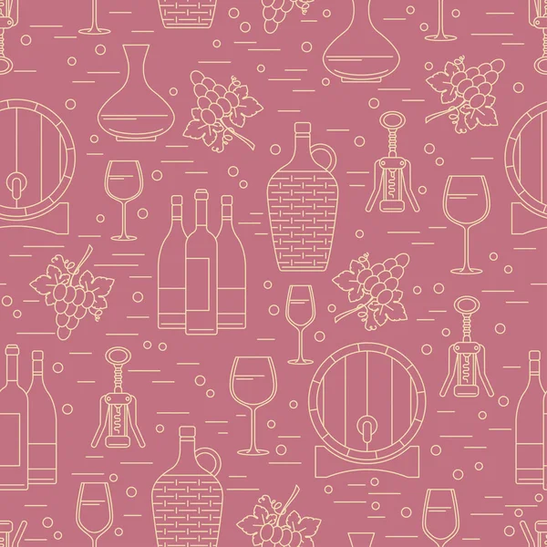 Şarap yapımı tasarım öğesi bordo arka plan üzerinde. Vektör sorunsuz 