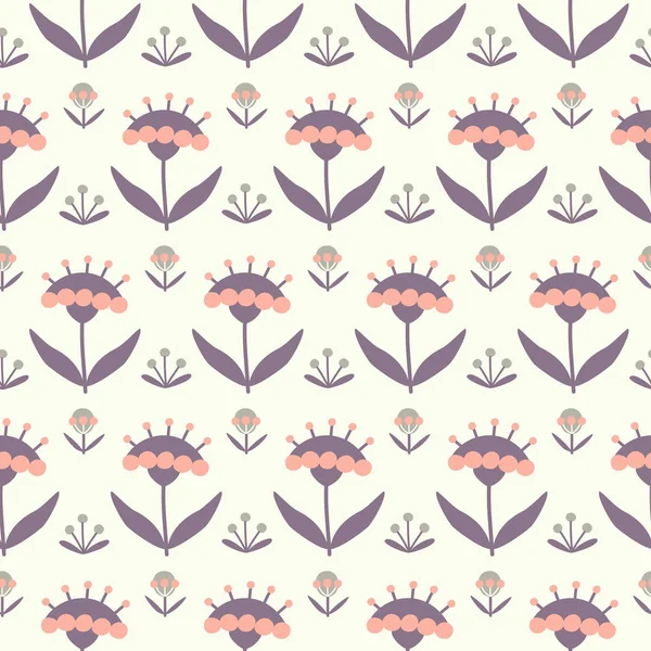 Motif floral sans couture avec des éléments dessinés à la main — Image vectorielle