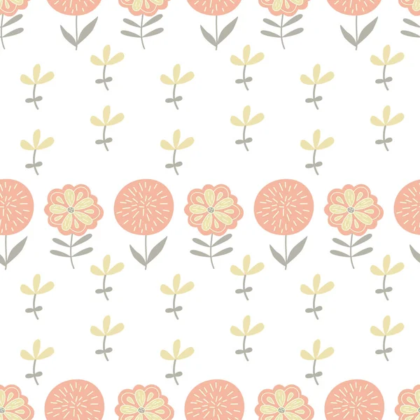 Vector seamless pattern with hand drawn floral elements — Stock Vector