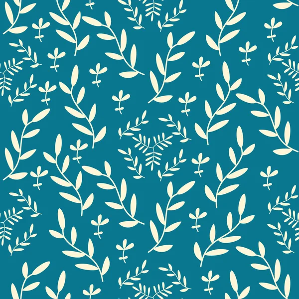 Vector patrón sin costura con elementos florales dibujados a mano — Archivo Imágenes Vectoriales