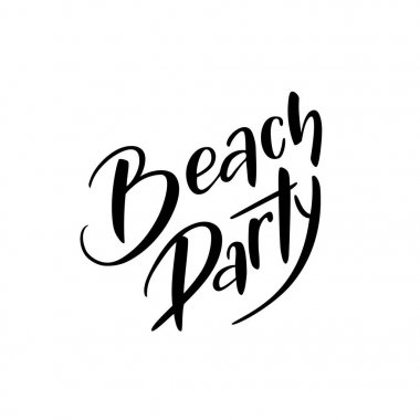 Plaj partisi üzerinde beyaz bac izole kompozisyon yazı fırçası