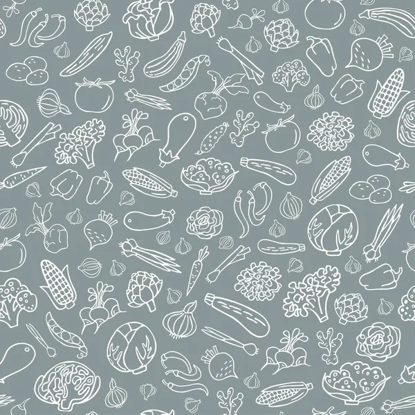 Elle çizilmiş sebze çizgi stili Dikişsiz desen vektör