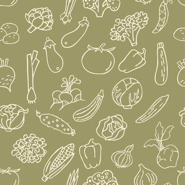El ile Seamless Modeli sebze çizilmiş. Mükemmel organik foo