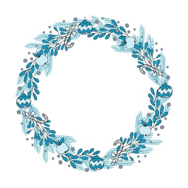 El kış tatil çelenk çekilmiş. Bir şablon tebrik kartı de /