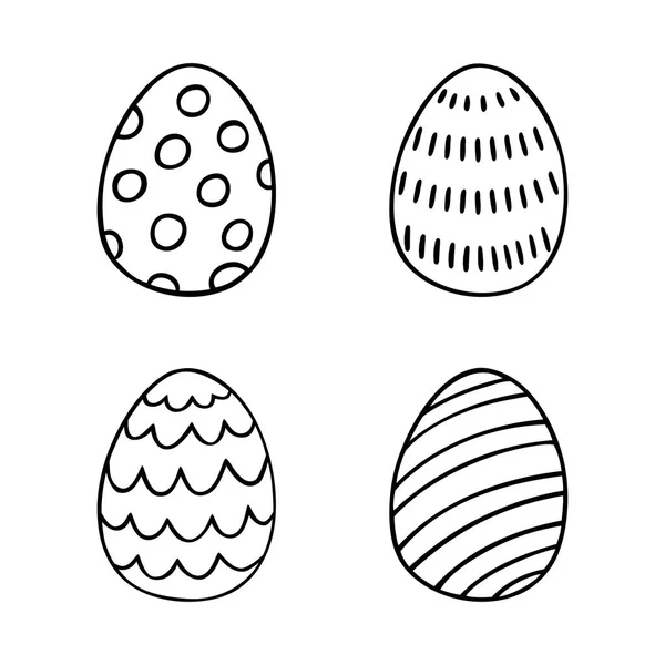 Пасхальные яйца ручной работы, выстроенные в линию — стоковый вектор