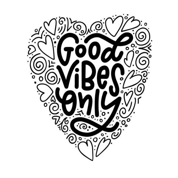 Tipografía de motivación Good Vibes Only — Vector de stock