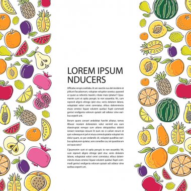 Tarım broşür şablonu ile el çekilmiş meyve