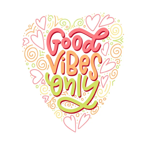 Tipografía de motivación Good Vibes Only — Vector de stock