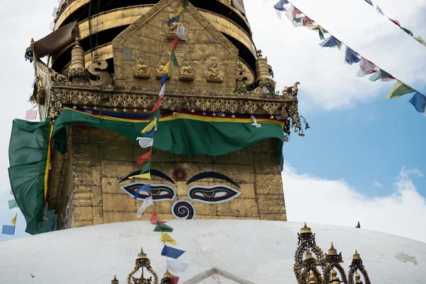 Swayambhunath stupa 눈 부처 카트 만 두 — 스톡 사진